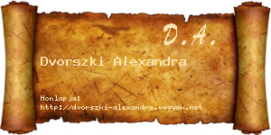 Dvorszki Alexandra névjegykártya