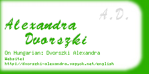 alexandra dvorszki business card